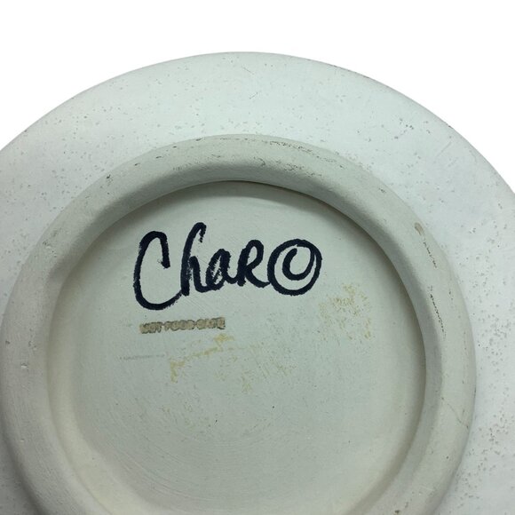 Southwestern Handcrafted Ceramic Decor Plate Cactus & Mountain Design 5" Signed - Picture 3 of 4